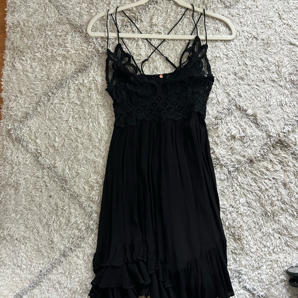 Free People Black Lace Detail Dress